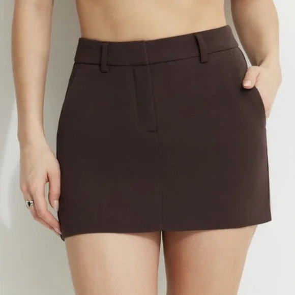 DYNAMITE Josefine Mini Skort Brown - Picture 1 of 4